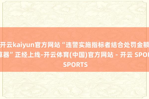 开云kaiyun官方网站“违警实施指标者结合处罚金额自算器”正经上线-开云体育(中国)官方网站 - 开云 SPORTS