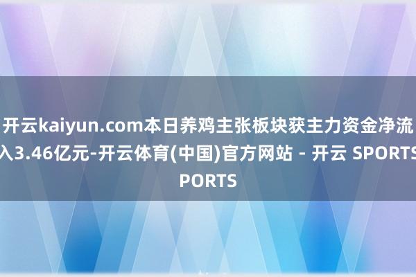 开云kaiyun.com本日养鸡主张板块获主力资金净流入3.46亿元-开云体育(中国)官方网站 - 开云 SPORTS