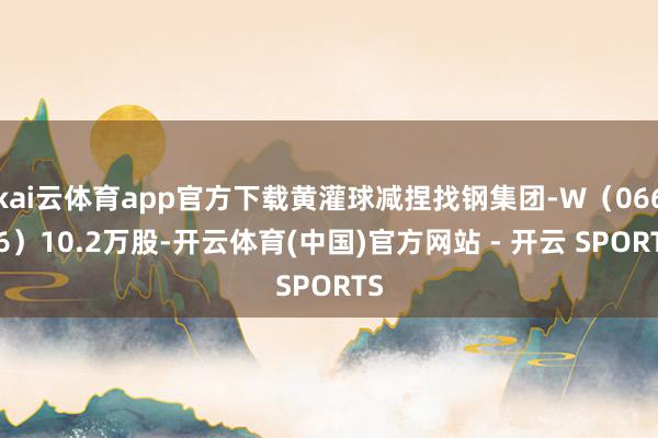kai云体育app官方下载黄灌球减捏找钢集团-W（06676）10.2万股-开云体育(中国)官方网站 - 开云 SPORTS