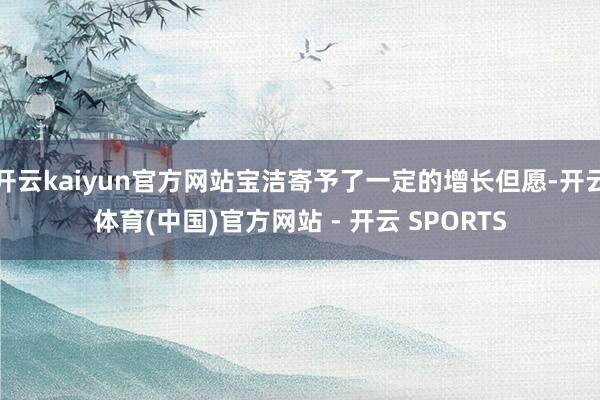 开云kaiyun官方网站宝洁寄予了一定的增长但愿-开云体育(中国)官方网站 - 开云 SPORTS