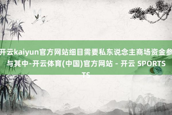开云kaiyun官方网站细目需要私东说念主商场资金参与其中-开云体育(中国)官方网站 - 开云 SPORTS