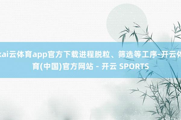 kai云体育app官方下载进程脱粒、筛选等工序-开云体育(中国)官方网站 - 开云 SPORTS