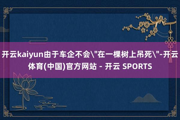 开云kaiyun由于车企不会